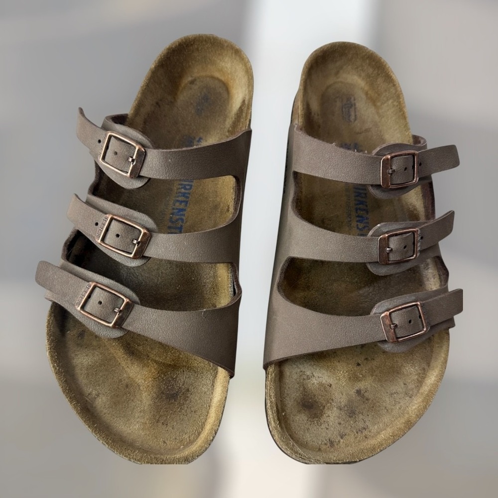 Birkenstock Florida 3 Strap Soft Footbed Sandals Brown Women's Size 40 US 9 M7 - Picture 16 of 16